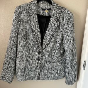 Karl Lagerfeld Black and White Blazer with Structured Fit